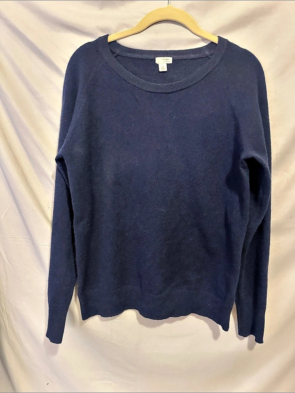 Halogen Cashmere Crewneck Sweater Blue Size Medium
